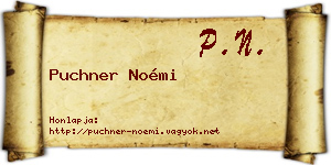 Puchner Noémi névjegykártya